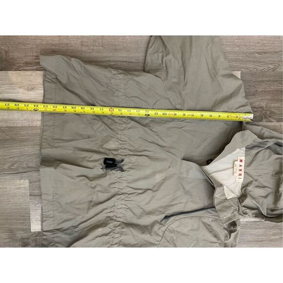 Marni Green Cotton Drawstring Rain Jacket, Sz Italy 38 /US Medium*, MSRP $2100 - Picture 2 of 11